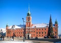 Royal Castle in Warsaw with Christmas Tree Royalty Free Stock Photo